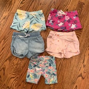 5 pairs girls 2T shorts
